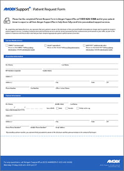 Amgen® SupportPlus Request Form for Patients